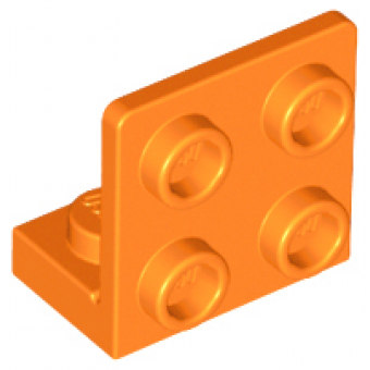 Plaat hoek omgekeerd 1x2 - 2x2 Orange